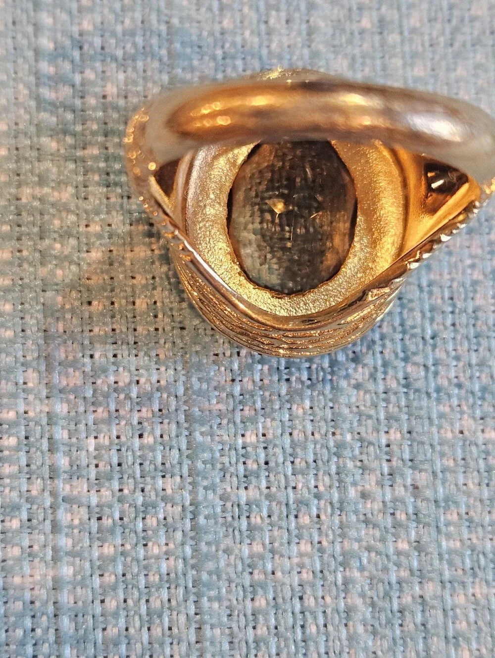 Smokey Quartz Ring Gold Vermeil Over Sterling Silver Size 6.75